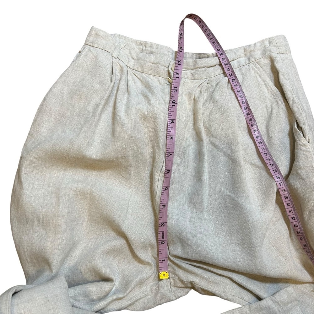 Reformation oatmeal linen vesta wide leg pleated trouser pants size 8 career - Picture 10 of 14